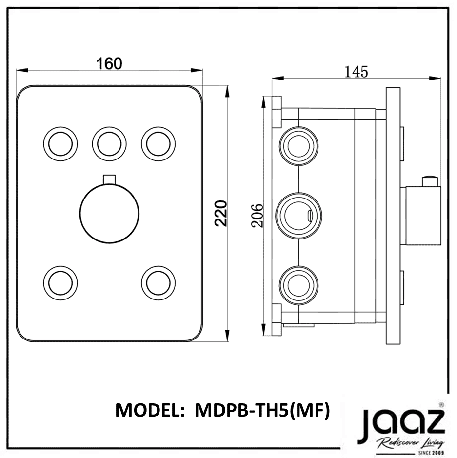 Mixer & Diverter - Thermostatic | MDPB-TH5 (MF)